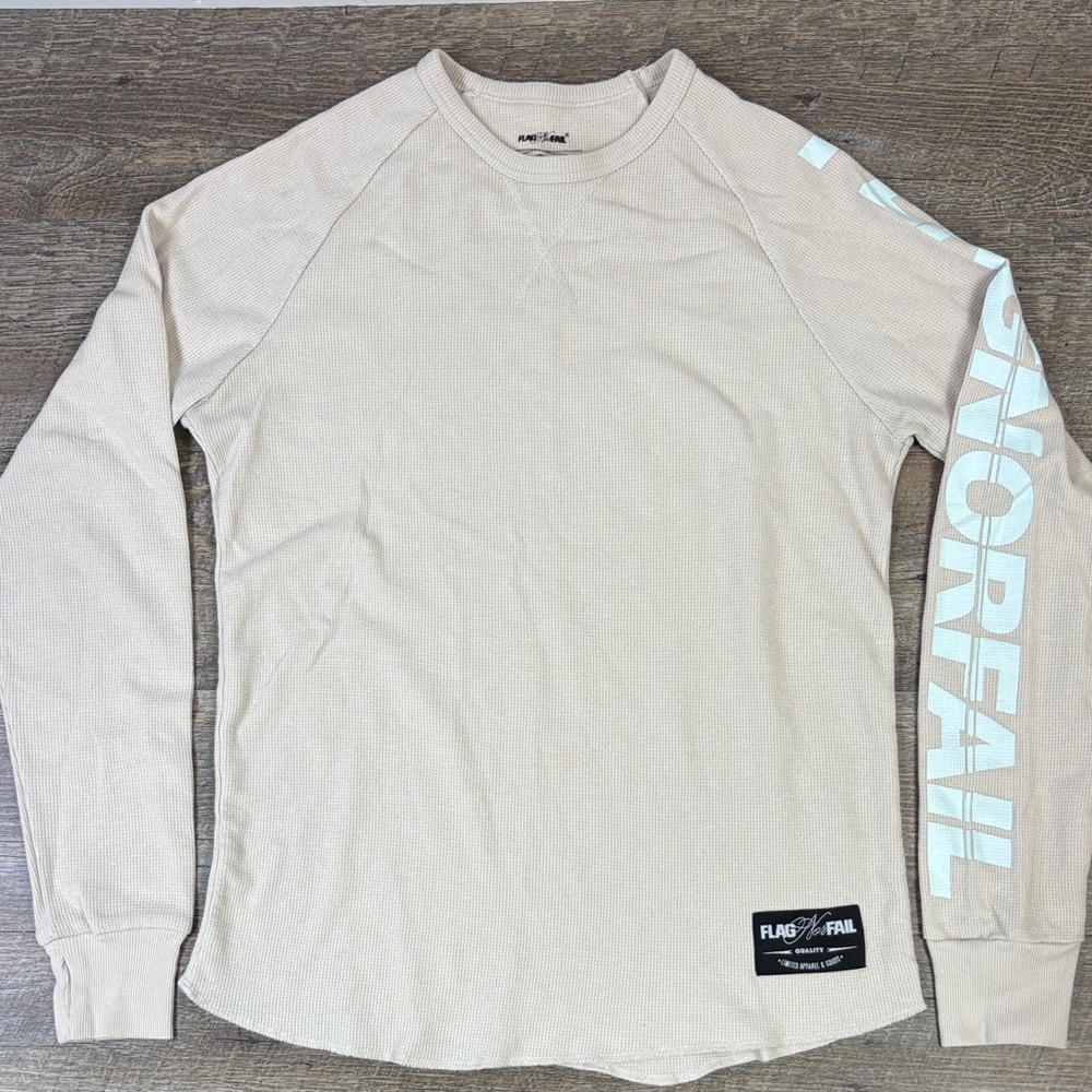 Flag Nor Fail Waffle Knit Long Sleeve | Size Small | Thumbhole Cuffs